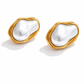 Aretes | Enchapado en oro 18k | Perlas sintéticas