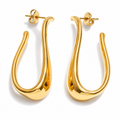 Arete Huggie Dorado | Acero Inoxidable