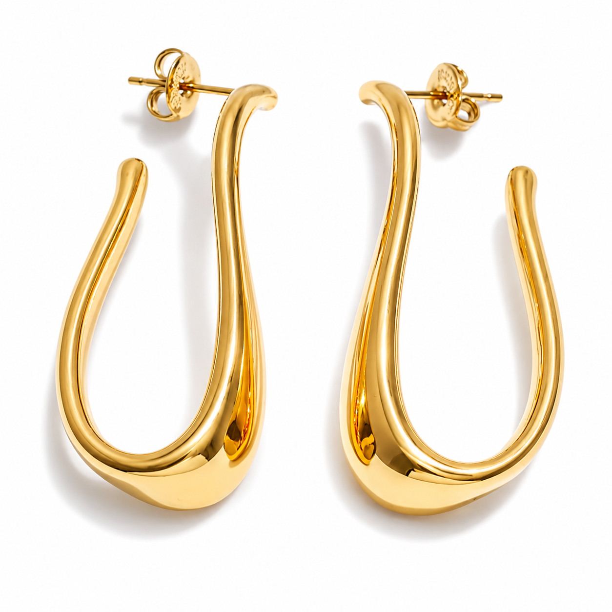 Arete Huggie Dorado | Acero Inoxidable