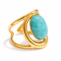 Anillo | Enchapado en oro 18k | Piedra natural