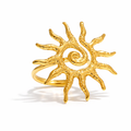 Anillo sol radiante | Enchapado en oro