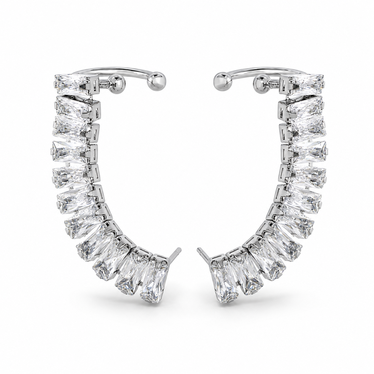 Aretes con Zirconias | Acero Inoxidable | Brillo de Lujo
